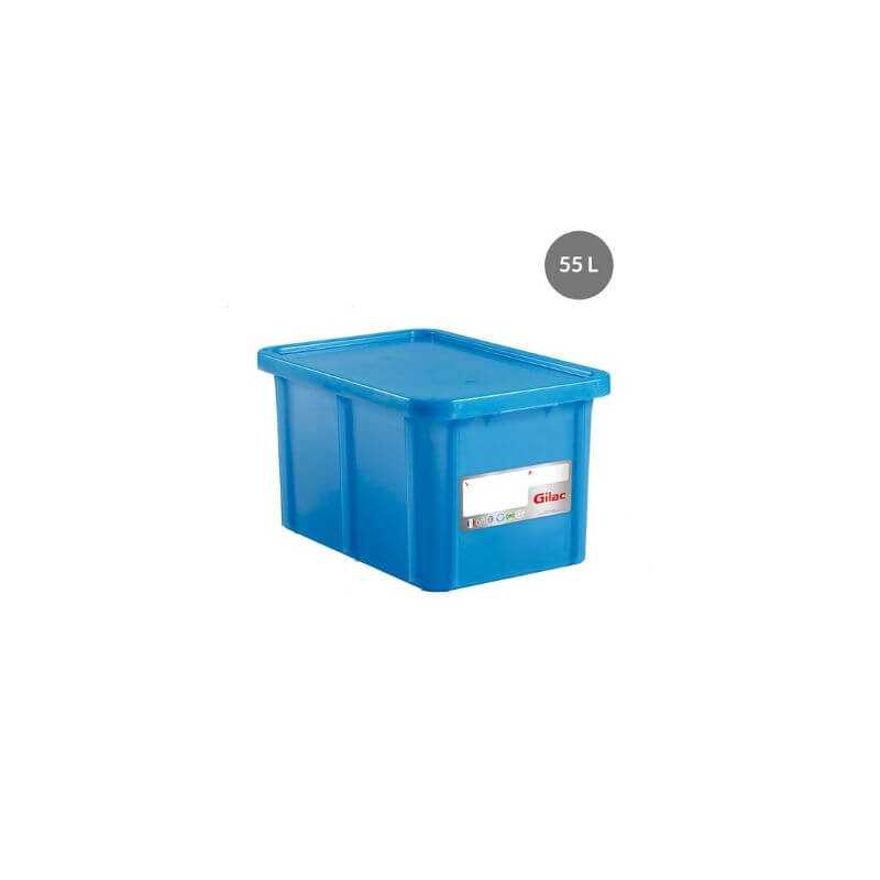 HACCP Rechteckiger Behälter mit Deckel - 55 L - Blau