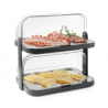 Vitrine Buffet mit Schiebedach UNIQ - 2 Tabletts - Schwarz - HENDI