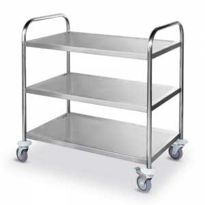 Servierwagen aus Edelstahl 3 Etagen - Hendi