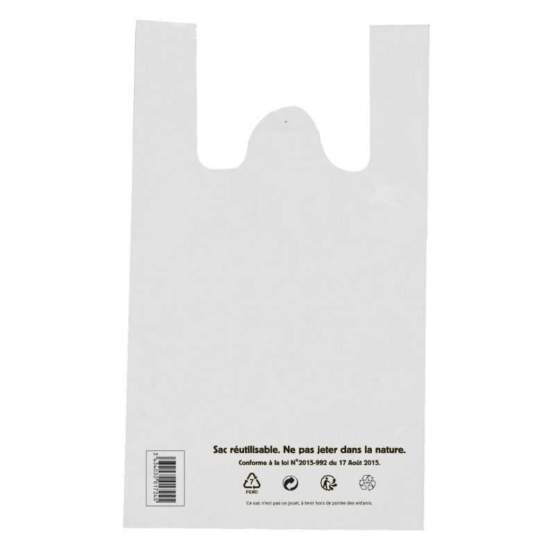 Sac à Bretelles Réutilisables Blanc - 21 L - Lot de 100 Sac à Bretelles Réutilisables Blanc - 21 L - Lot de 100