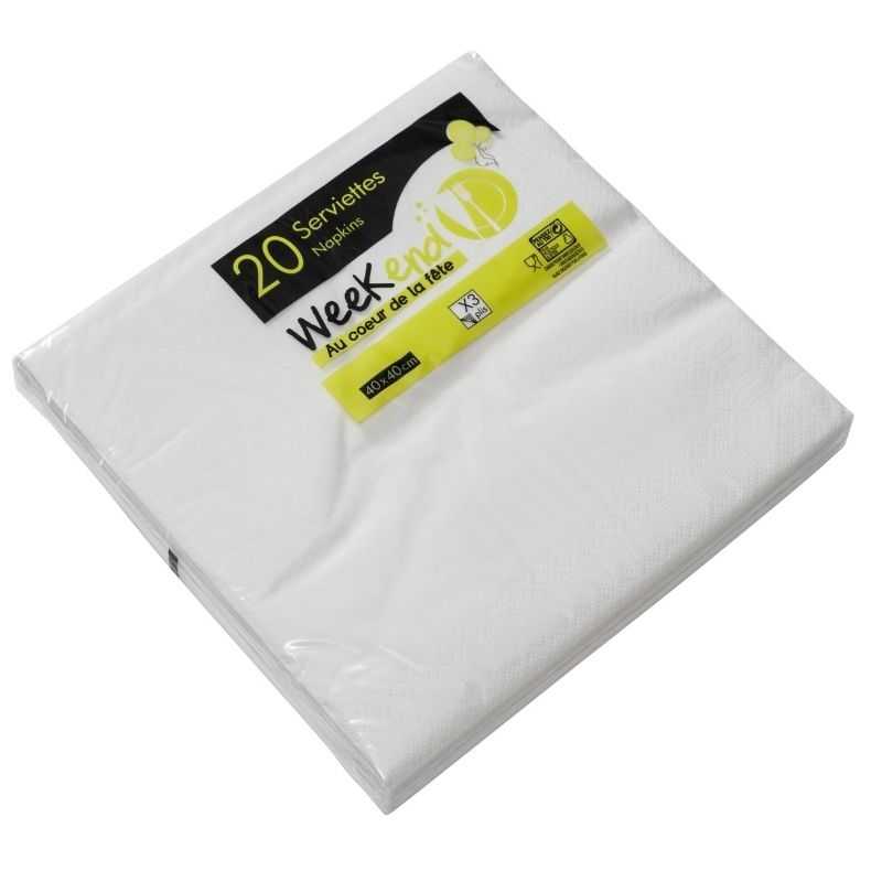 Servietten "Week-End" 3-lagig - 40 x 40 cm - Packung mit 20 Servietten "Week-End" 3-lagig - 40 x 40 cm - Packung mit 20