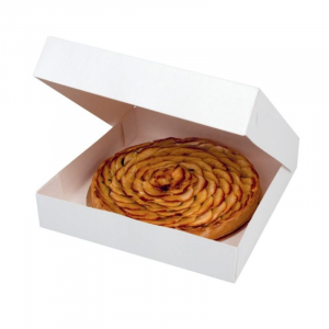 Weiße Karton Konditoreischachtel - 29 x 29 cm - Packung mit 50 - FourniResto
