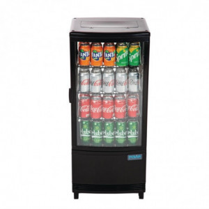 Vitrine Réfrigérée Noire Avec Portes Incurvées 86 L - Polar