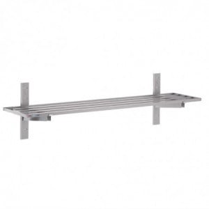 Wandregal aus Edelstahl mit Aussparungen - L 1800 x 400mm - Gastro M