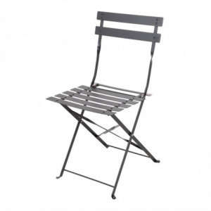 Stahl-Terrassenstühle - Schwarz - 2er-Set - Bolero - Fourniresto