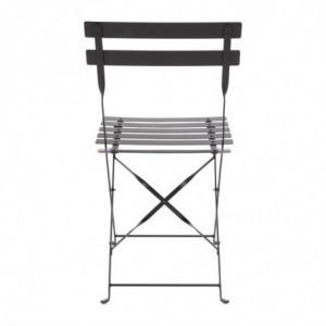 Stahl-Terrassenstühle - Schwarz - 2er-Set - Bolero - Fourniresto