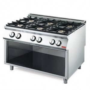Gas Stove 6 Open Flames 700 On Open Cupboard - Gastro M