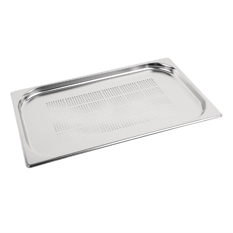 Gastronorm-Behälter aus Edelstahl perforiert GN 1/1 150mm - Vogue - Fourniresto