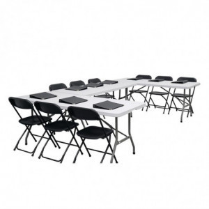 Folding Table with White Center 1.8 m - Bolero