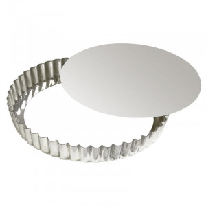 Runde gewellte Tarteform mit herausnehmbarem Boden - Weißblech - Ø 280 mm - TELLIER