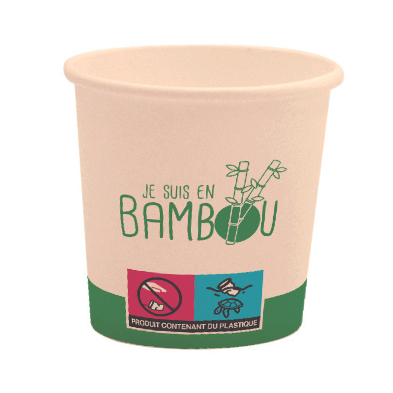 Becher Bio "Ich bin aus Bambus" - 35 cl - Packung mit 50 Becher Bio "Ich bin aus Bambus" - 35 cl - Packung mit 50