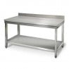 Table Inox avec Etagère et Dosseret - P 600 mm - L 1800 mm