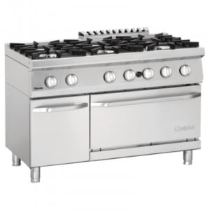 Herd 6 Flammen mit Gasofen GN 2/1 und Schrank Serie 700