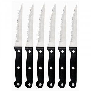 Küchenmesser - Wellenschliff - Set mit 6 Stück - Lacor