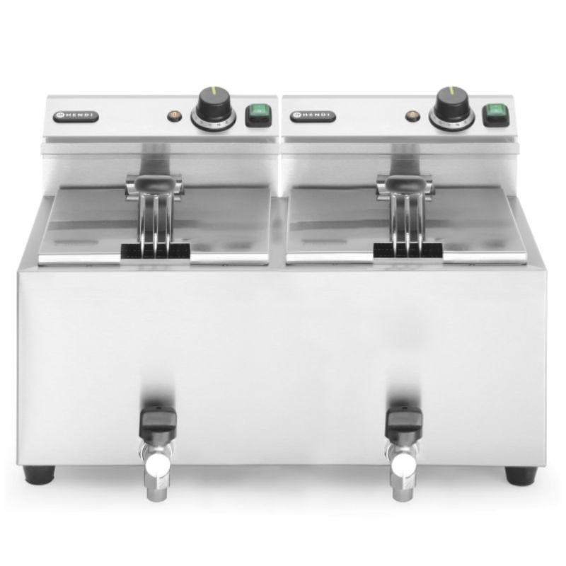 Friteuse Mastercook avec robinet de vidange - 2 x 8 l Friteuse Mastercook avec robinet de vidange - 2 x 8 l