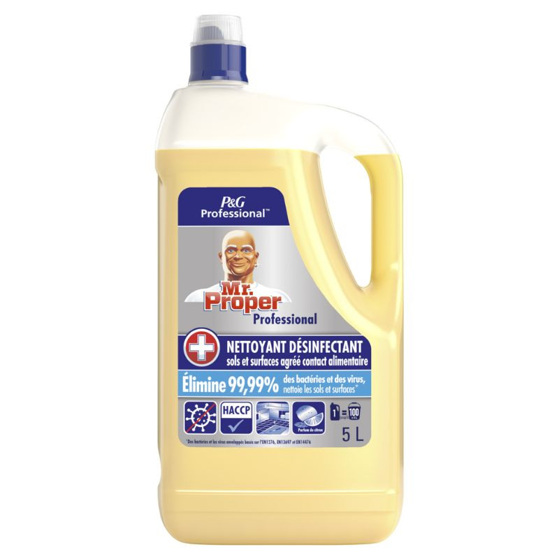 Reinigungsmittel Desinfektionsmittel für Böden und Oberflächen Zitrone - 5 L - Mr. Proper Reinigungsmittel Desinfektionsmittel für Böden und Oberflächen Zitrone - 5 L - Mr. Proper