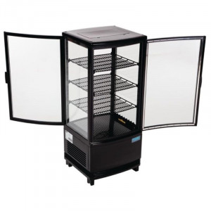 Vitrine Réfrigérée Noire Avec Portes Incurvées 86 L - Polar