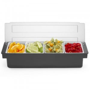 Ingredients Box - 4 Compartments in Black ABS - HENDI