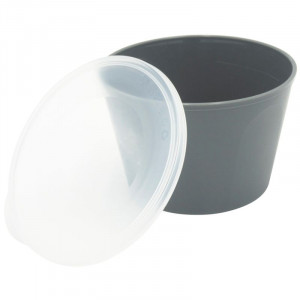 Wiederverwendbarer Multifood-Topf Grau aus PP - 480 ml - Set von 24