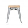 Niedrige Bistrohocker aus Stahl mit Holzsitz - 4er-Set - Bolero