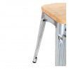 Niedrige Bistrohocker aus Stahl mit Holzsitz - 4er-Set - Bolero