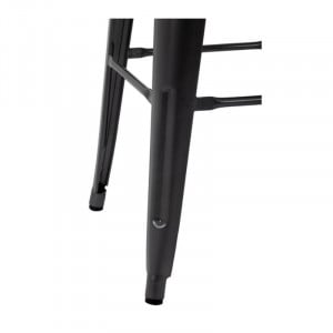 Hoher Bistrohocker aus grauem Stahl mit Holzsitz - 4er-Set - Bolero