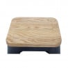 High Steel Gray Bistro Stool with Wooden Seat - Set of 4 - Bolero