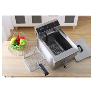 Professional Deep Fryer 13 L 3000 W with Drain - Stainless Steel