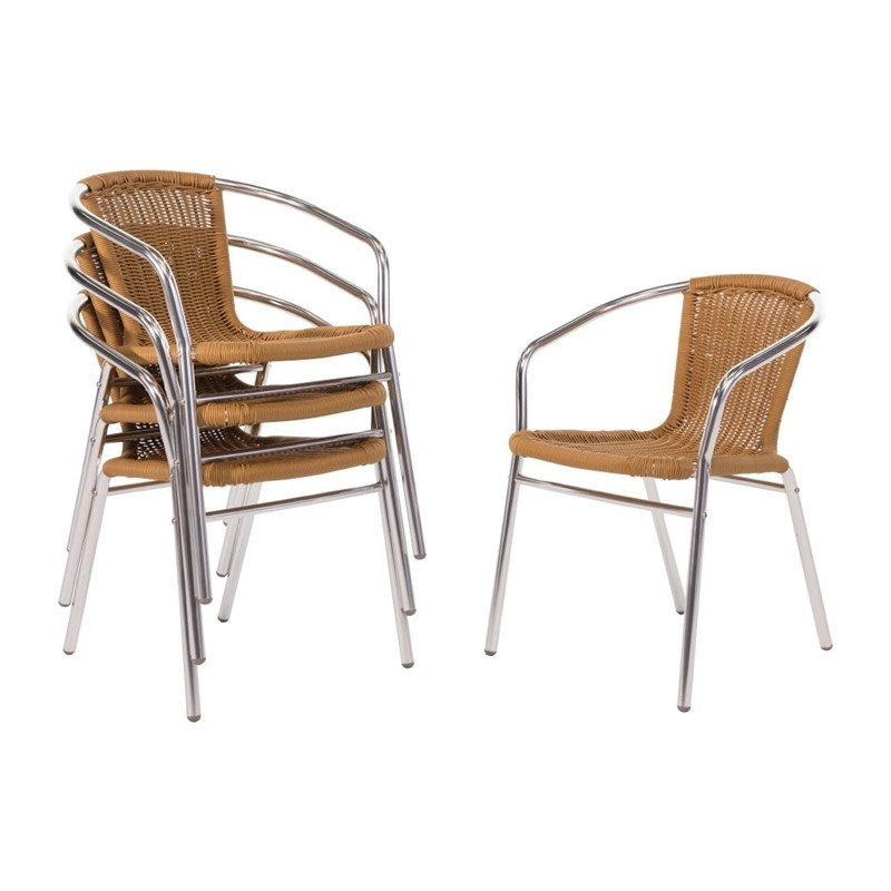 Fauteuils Rotin Et Alu - Lot De 2 - Reconditionné Fauteuils Rotin Et Alu - Lot De 2 - Reconditionné
