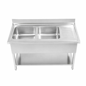 Taucht 2 Becken mit Rückwand und Regal - Robust und funktional | Dynasteel