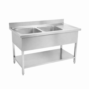 Taucht 2 Becken mit Rückwand und Regal - Robust und funktional | Dynasteel