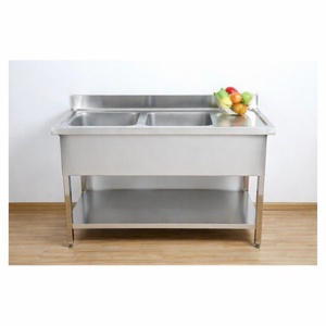 Taucht 2 Becken mit Rückwand und Regal - Robust und funktional | Dynasteel