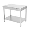 Edelstahltisch 800x600 mm mit Unterregal — Pro