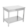 Edelstahltisch 800x600 mm mit Unterregal — Pro