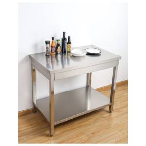 Stainless Steel Table 800x600 mm with Lower Shelf — Pro