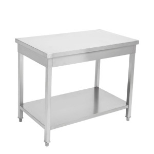 Stainless Steel Table 1600 x 600 mm with Lower Shelf — AISI 201