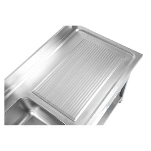 Sink 1 Basin with Backsplash and Shelf - L 1200 x D 700 mm | Dynasteel