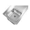 Sink 1 Basin with Backsplash and Shelf - L 1200 x D 700 mm | Dynasteel