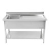 Stainless Steel Sink 1 Basin Right Drainer - L 1000 x D 600 mm