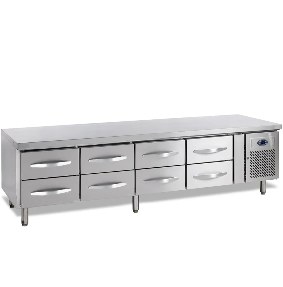 Positive Unterbau-Kühltisch GN 1/1 - 350 L - 8 Schubladen