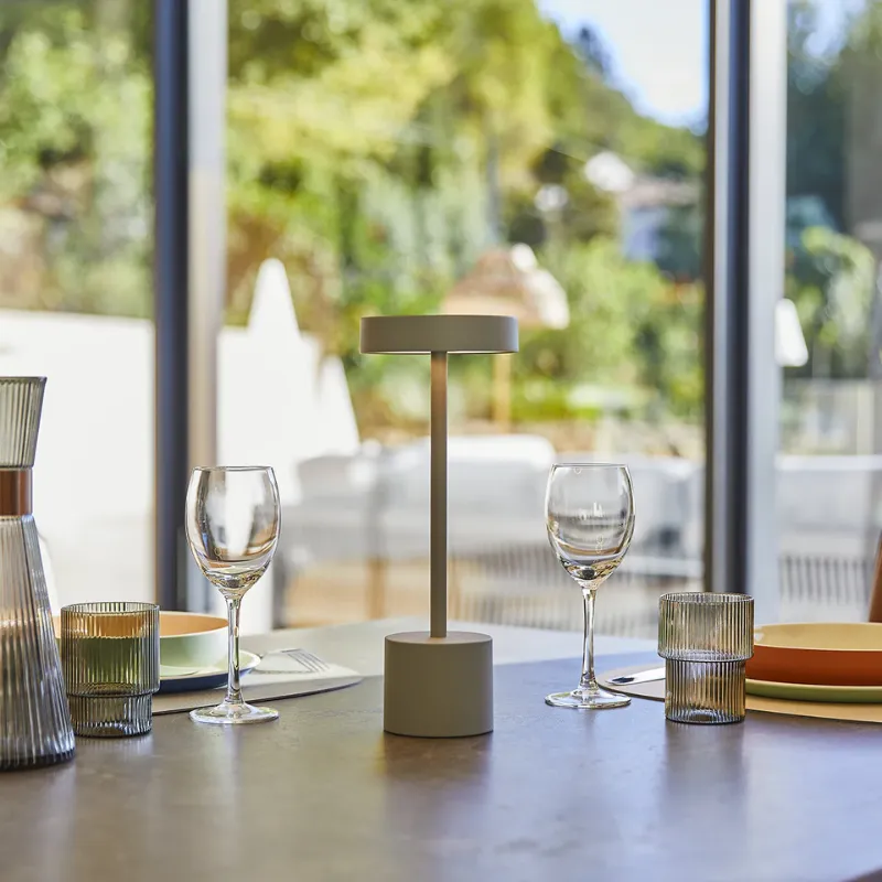 Tisch-Touchlampe Aluminium – Roby Grau