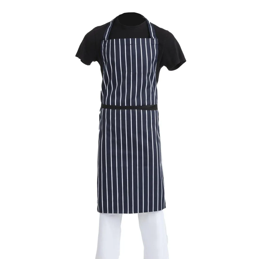 Tablier Bavette Extra Long Rayé Bleu Marine et Blanc