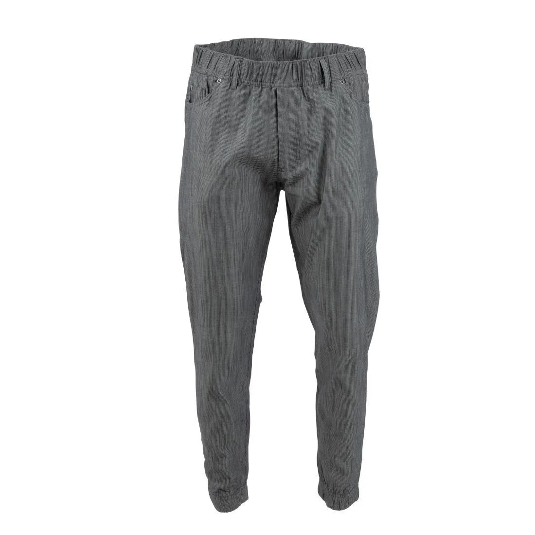 Kochhose Jogger mit feinen schwarzen und weißen Streifen - Größe XL