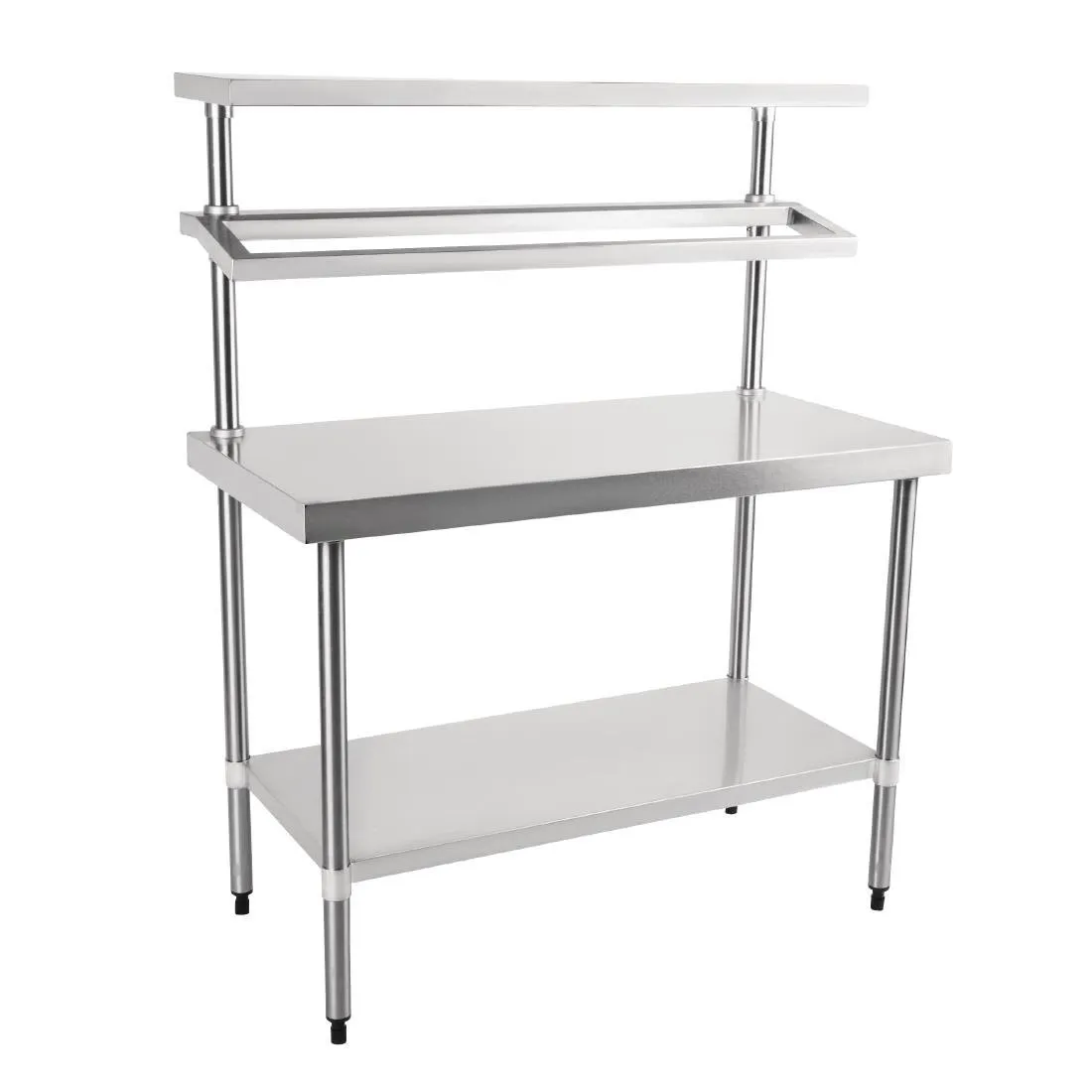 Table de Préparation en Inox avec Support pour Bacs GN et Etagère - 1200 x 600 mm