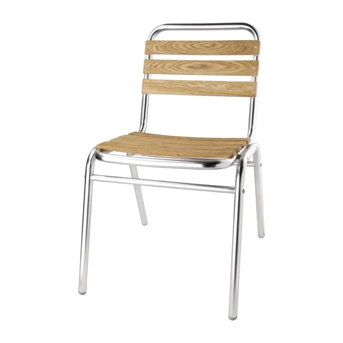 Chaises Bistro Frêne Et Aluminium - Lot de 4