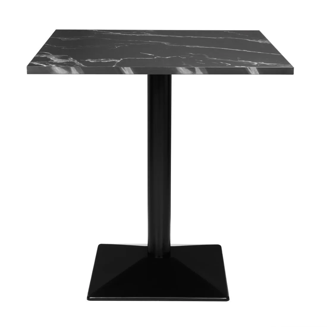 Table Carrée Effet Pierre Noire - 70 x 70 cm