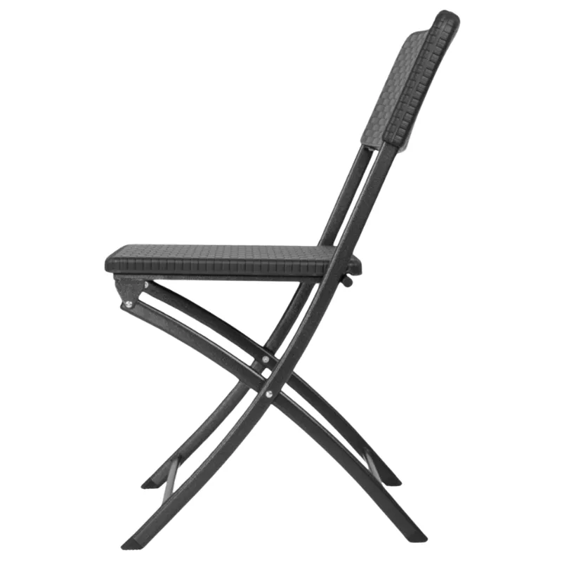 Klappstühle aus schwarzem PE-Rattan - 2er-Set