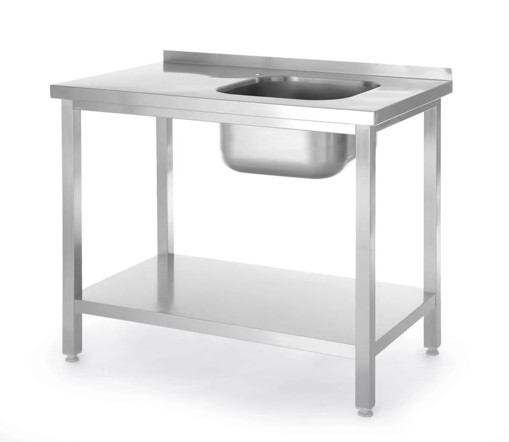 Spüle 1 Becken links Kitchen Line mit Regal - T 600 x B 1000 mm