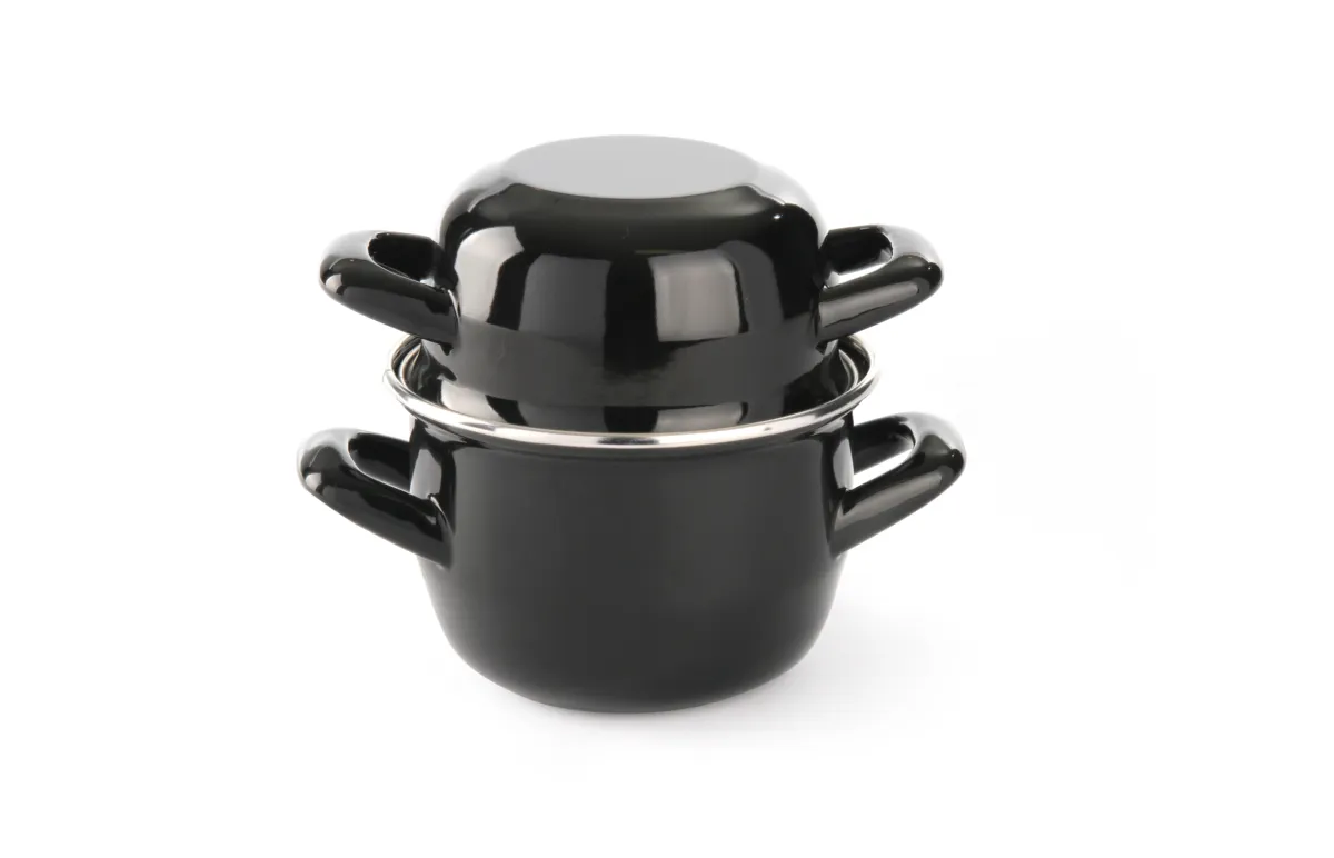 Cocotte à Moules Émaillée avec Couvercle - 0,8 L