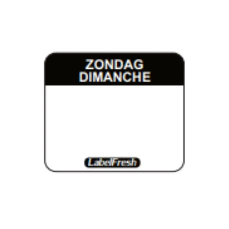 Etiquette de Traçabilité Label FreshEasy - Dimanche - 30 x 25 mm - Lot de 1000